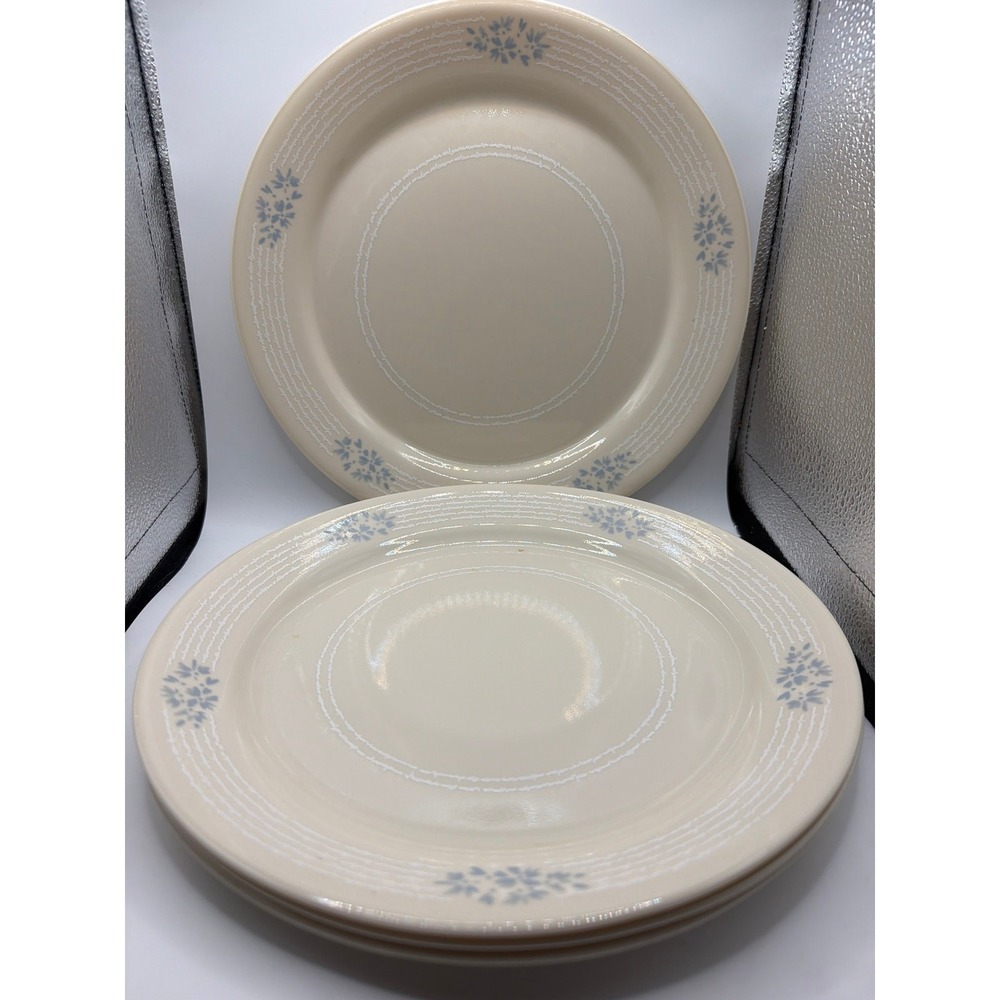 4 Corelle LACE BOUQUET Dinner Plate 10 1/4" Beige Blue Floral